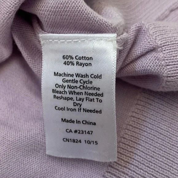 Talbots Size MP Lilac Short Sleeve Blouse - Picture 8 of 8